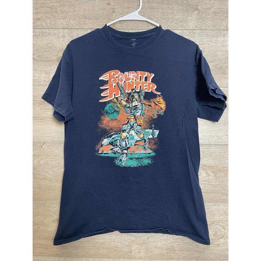Star Wars Boba Fett Bounty Hunter T-Shirt Medium Navy Tee Fury